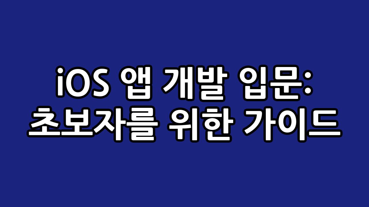 iOS 앱 개발 입문: 초보자를 위한 가이드 4