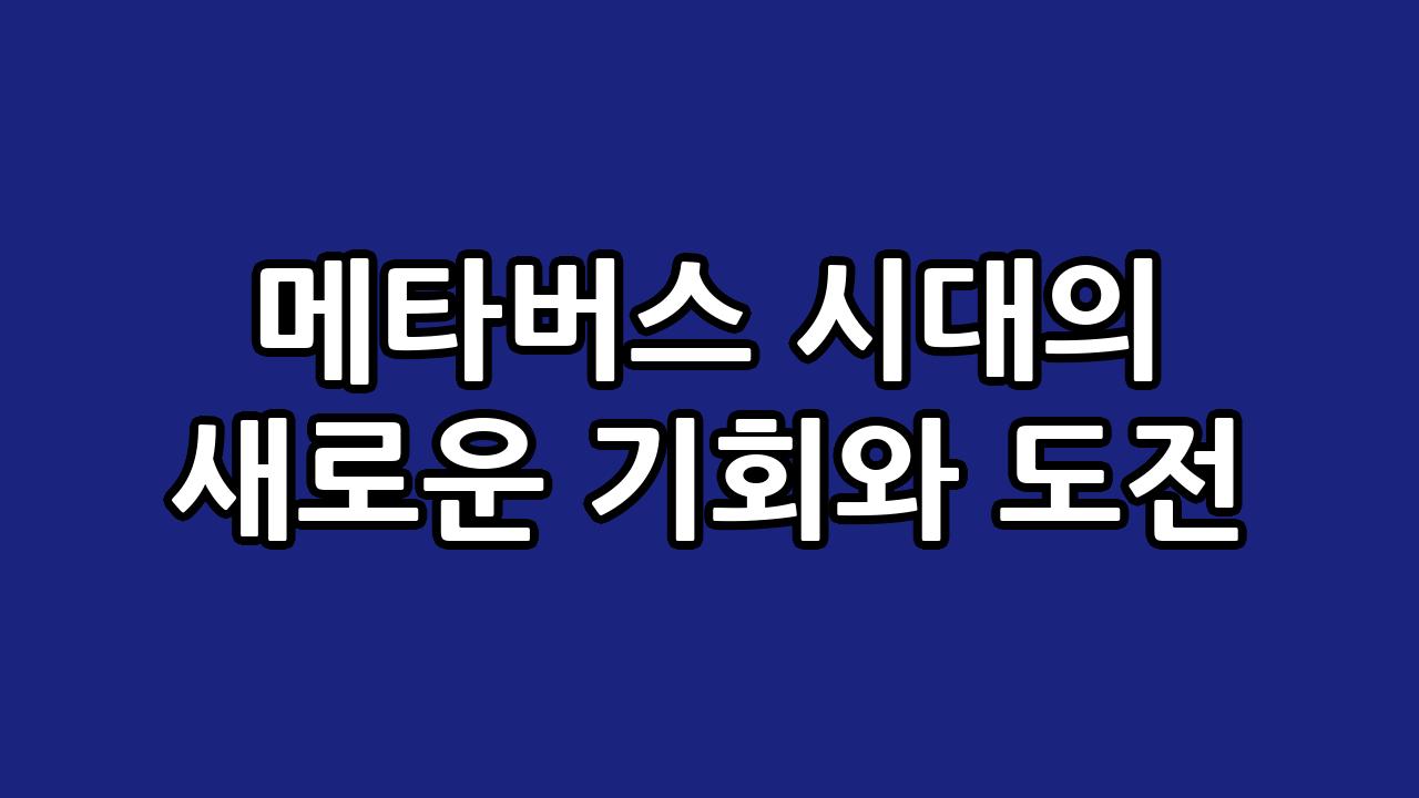 메타버스 시대의 새로운 기회와 도전 8
